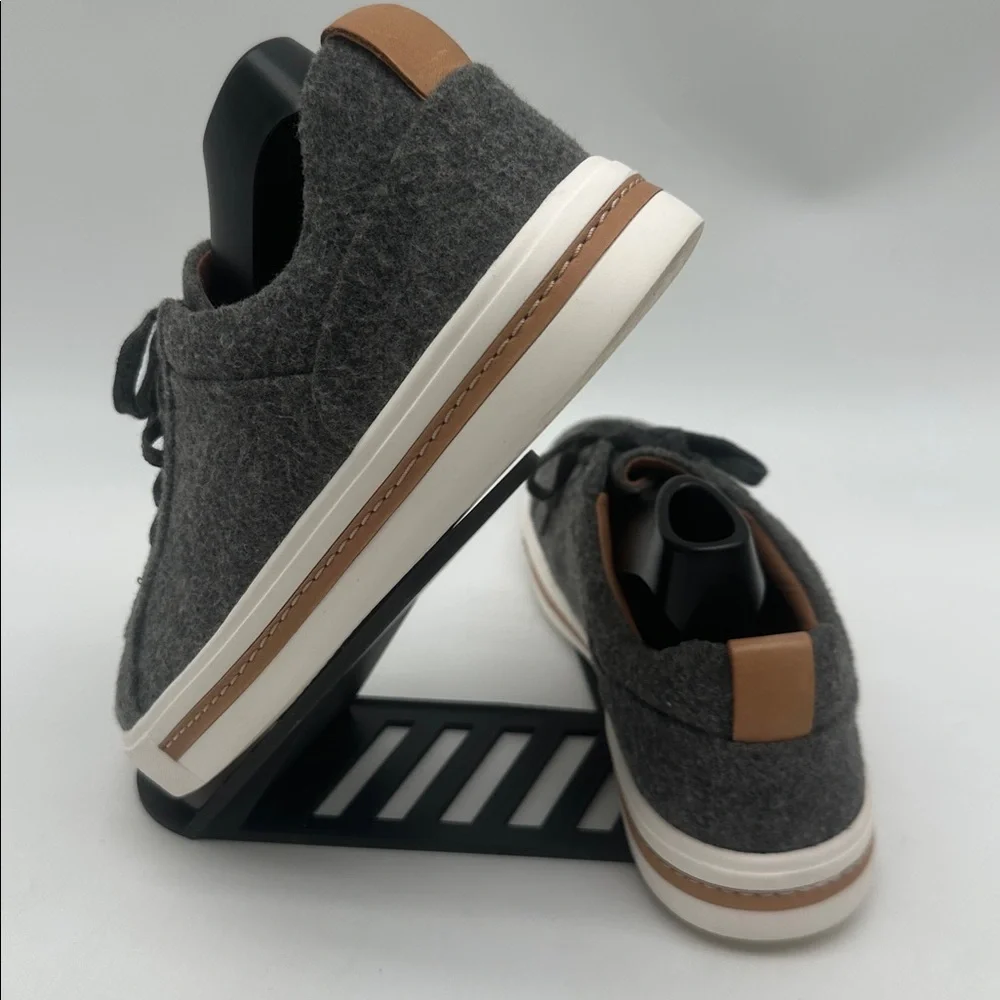 CLARKS Un Maui Shoes Lace Sneakers Women Size 6 Gray Contoured Comfort Wool